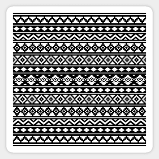 Aztec Essence Pattern II White on Black Sticker